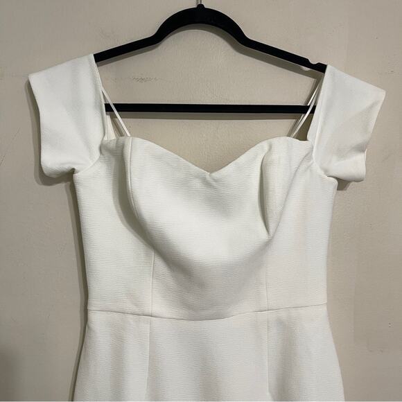 Dress The Population Off White Bailey Off the Shoulder Body-Con Dress Size M - Picture 6 of 10